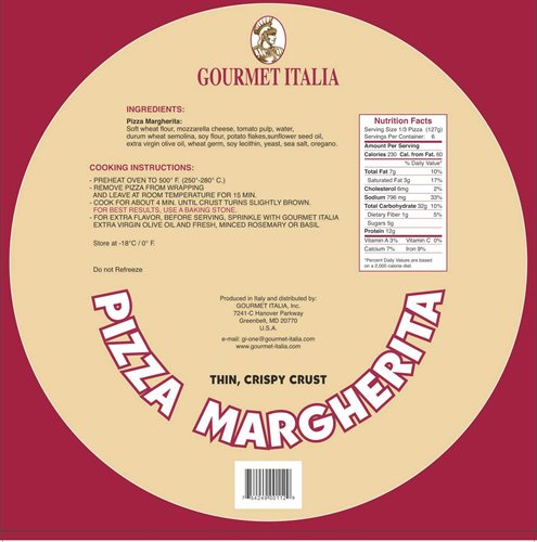 Frozen Pizza - Gourmet Italia - Pizza Margherita 